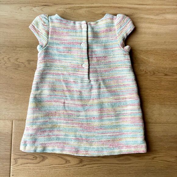 Janie & Jack Toddler Girl’s Colorful Bow Boucle Tweed Shift Dress 2T - Picture 5 of 6